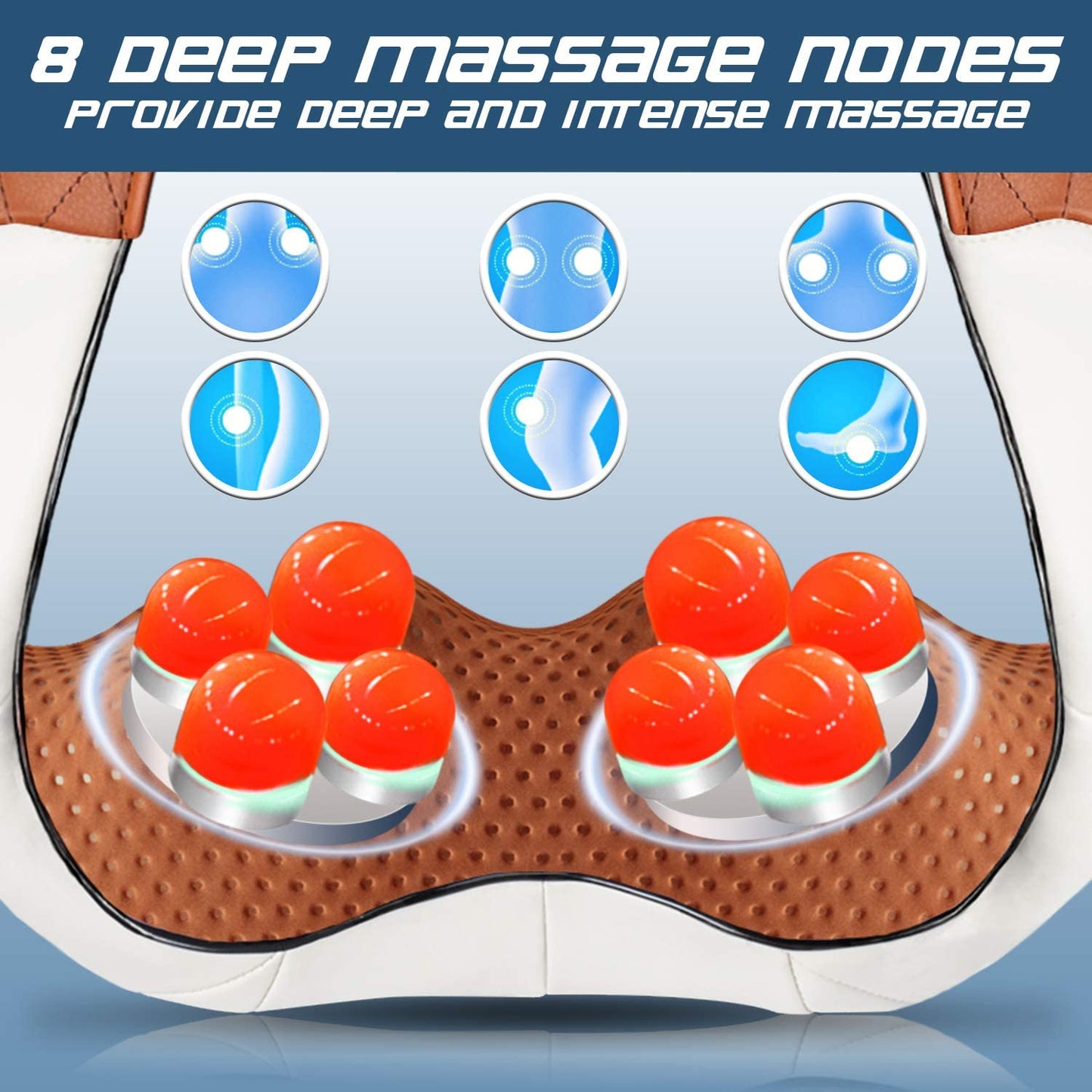 Neck Massager with Heat, Kneading Back Massager, Shiatsu Massage for Shoulder Waist and Foot, Retirement Gifts for Women, Men, Christmas Presents for Mom, Dad, Everyone